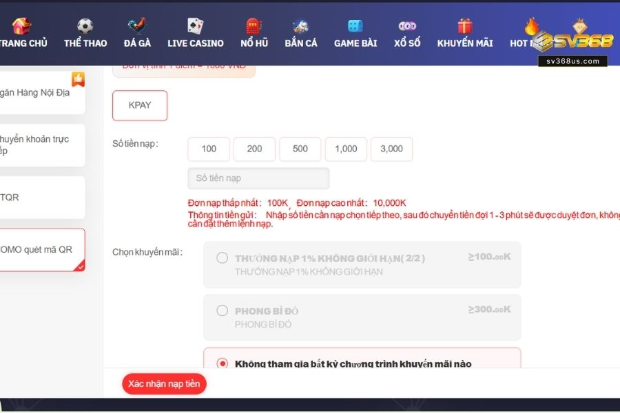 Sau khi có tiền trong tài khoản người chơi có thể đăng nhập vào để rút tiền