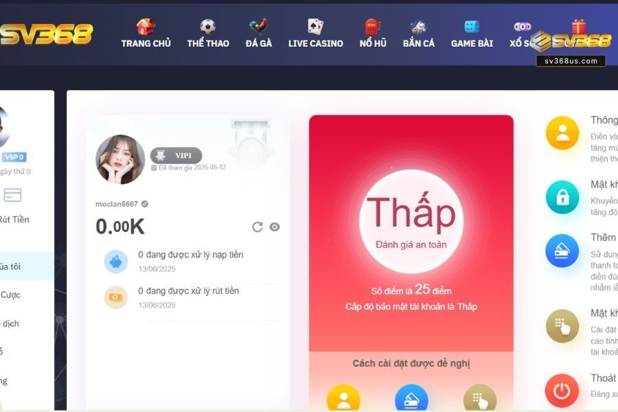 Việc tạo tài khoản tại SV368 để thuận lợi cần điền chính xác thông tin
